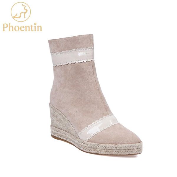 boots phoentin wedge heel woman zip closure 2021 winter patchwork platform shoes female pointed toe large size shoe beige ft792, Black
boots phoentin wedge heel woman zip closure 2021 winter patchwork platform shoes female pointed toe large size shoe beige ft792, Black