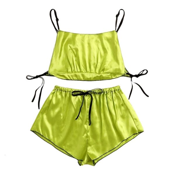 women satin silk bowknot camisole shorts set sleepwear female two pieces pajamas bandage lingerie party body encaje mujer, Black;white
women satin silk bowknot camisole shorts set sleepwear female two pieces pajamas bandage lingerie party body encaje mujer, Black;white