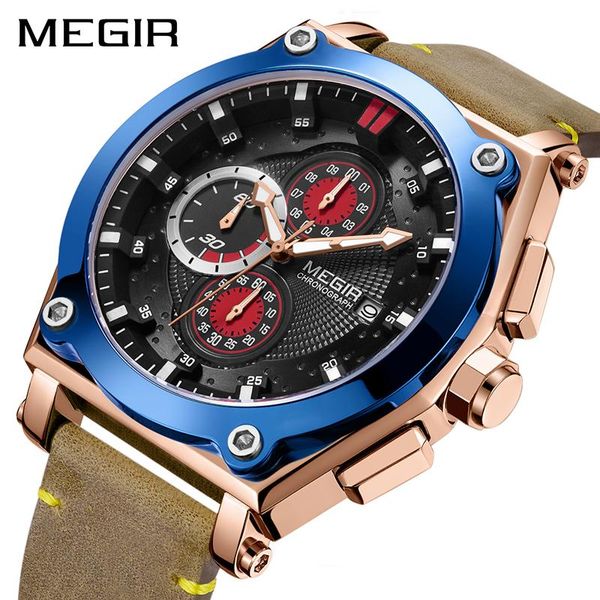 wristwatches megir chronograph sport watch for men luxury leather quartz men's watches clock erkek kol saati montre homme zegarek meski, Slivery;brown
wristwatches megir chronograph sport watch for men luxury leather quartz men's watches clock erkek kol saati montre homme zegarek meski, Slivery;brown