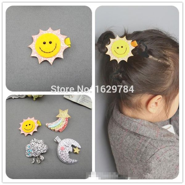 boutique 20pcs fashion solid glitter cute sun moon hairpins kawaii felt rainbow cloud hair clips headwear hair accessories, Slivery;white
boutique 20pcs fashion solid glitter cute sun moon hairpins kawaii felt rainbow cloud hair clips headwear hair accessories, Slivery;white