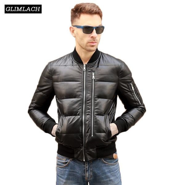 men winter warm genuine leather white duck down jackets flight coats large size real leather sheepskin bomber jackets aviation lj201029, Black
men winter warm genuine leather white duck down jackets flight coats large size real leather sheepskin bomber jackets aviation lj201029, Black