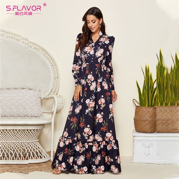 s.flavor women vinatge pring long dress elegant single button v-neck maxi party vestidos autumn winter long sleeve women dresses 201125, Black;gray
s.flavor women vinatge pring long dress elegant single button v-neck maxi party vestidos autumn winter long sleeve women dresses 201125, Black;gray