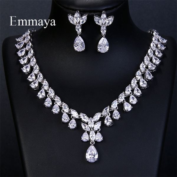 emmaya luxury sparking brilliant cubic zircon drop earring necklace jewelry set wedding bridal dress accessories party 201222, Slivery;crystal
emmaya luxury sparking brilliant cubic zircon drop earring necklace jewelry set wedding bridal dress accessories party 201222, Slivery;crystal