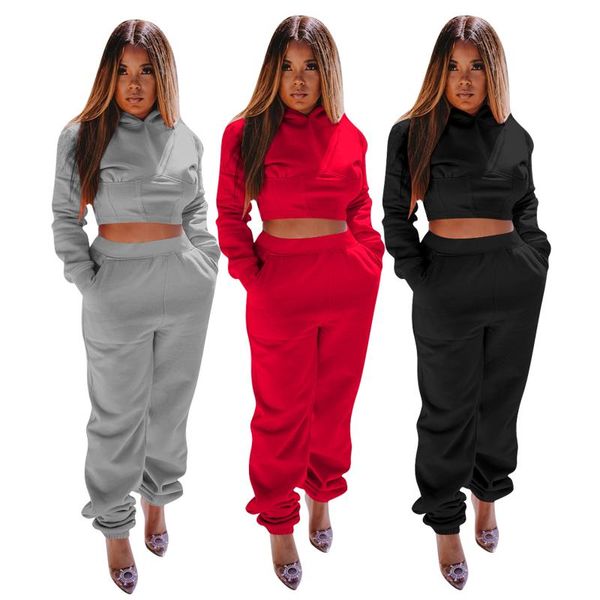 women's tracksuits q7154 - pants and crop casual strap long sleeve 2 piece pant set women, Gray
women's tracksuits q7154 - pants and crop casual strap long sleeve 2 piece pant set women, Gray