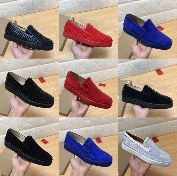 size14 designer fashion mens and womens red bottoms genuine leather flat rivets shoes loafers platform business shoes size 35-48, Black
size14 designer fashion mens and womens red bottoms genuine leather flat rivets shoes loafers platform business shoes size 35-48, Black