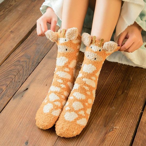 winter new soft brushed thick cute cartoon animal ears warm ladies floor sock coral half velvet women's socks, Black;white
winter new soft brushed thick cute cartoon animal ears warm ladies floor sock coral half velvet women's socks, Black;white