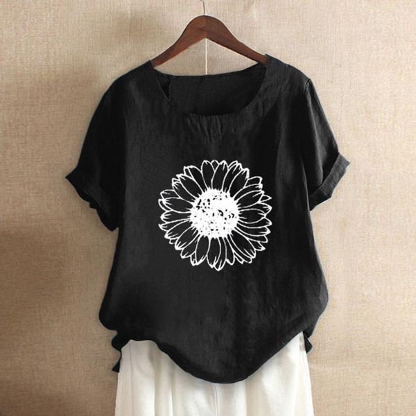 women sunflower print blouse shirts casual loose short sleeve o-neck shirt blouse elegant blusas chemise femme blusa plus size, White
women sunflower print blouse shirts casual loose short sleeve o-neck shirt blouse elegant blusas chemise femme blusa plus size, White
