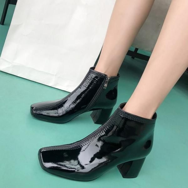 pxelena new good quality chunky block high heels women ankle boots square toe zip patent leather ladies shoes black white autumn
pxelena new good quality chunky block high heels women ankle boots square toe zip patent leather ladies shoes black white autumn