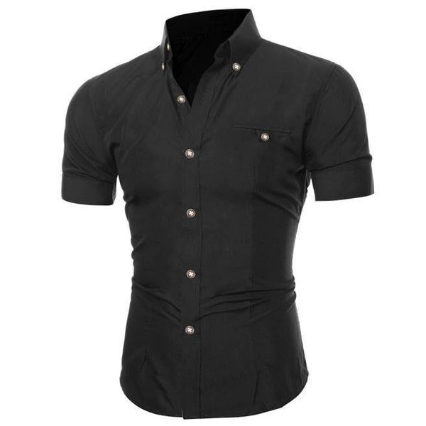 men slim fit shirt short sleeve stylish formal men casual short sleeve social shirts buttons clothing solid plus size, White;black
men slim fit shirt short sleeve stylish formal men casual short sleeve social shirts buttons clothing solid plus size, White;black