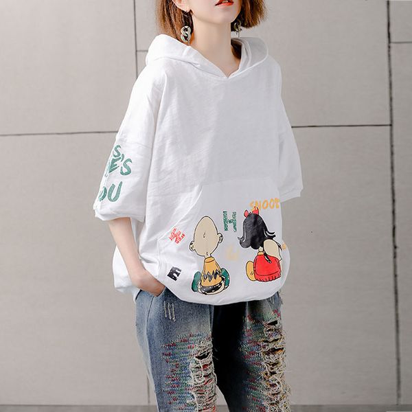 2021 new 100%cotton hooded cartoon t shirt women summer harajuku short sleeve tshirt female loose plus size t-shirt hv71, White
2021 new 100%cotton hooded cartoon t shirt women summer harajuku short sleeve tshirt female loose plus size t-shirt hv71, White