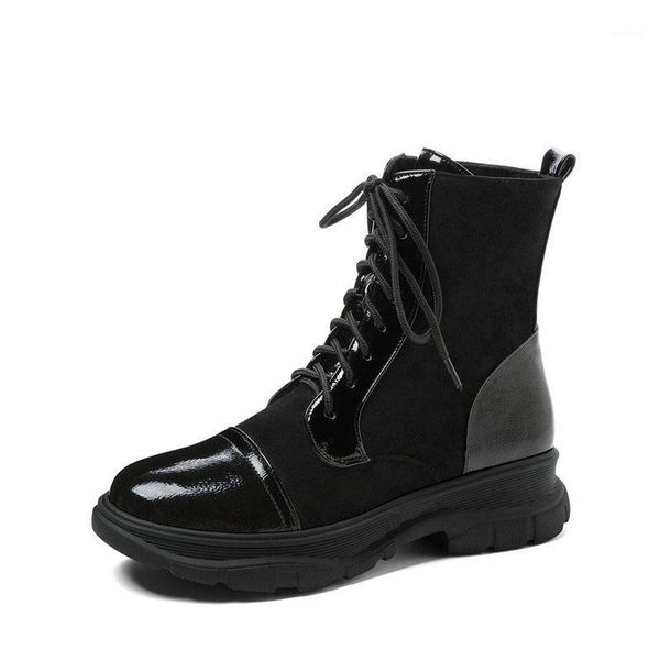 boots 2021 pu leather flock ankle round toe casual shoes autumn winter square heel lace up women size 34-421, Black
boots 2021 pu leather flock ankle round toe casual shoes autumn winter square heel lace up women size 34-421, Black