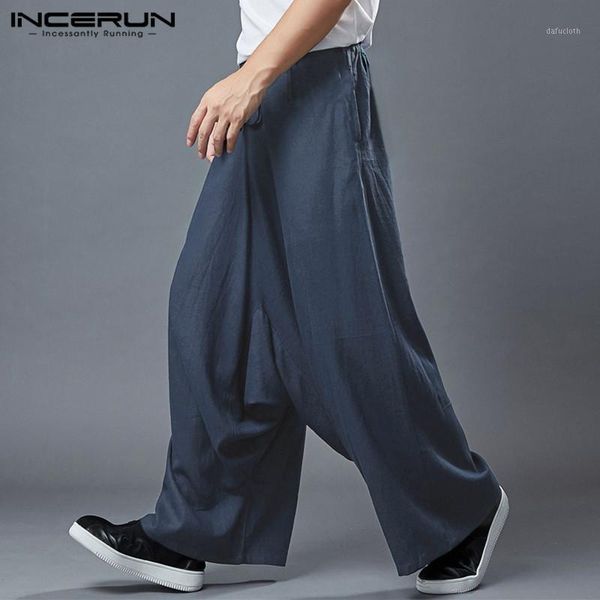 incerun men wide leg pants solid retro drawstring joggers drop crotch trousers men loose cotton streetwear irregular harem pants1, Black
incerun men wide leg pants solid retro drawstring joggers drop crotch trousers men loose cotton streetwear irregular harem pants1, Black