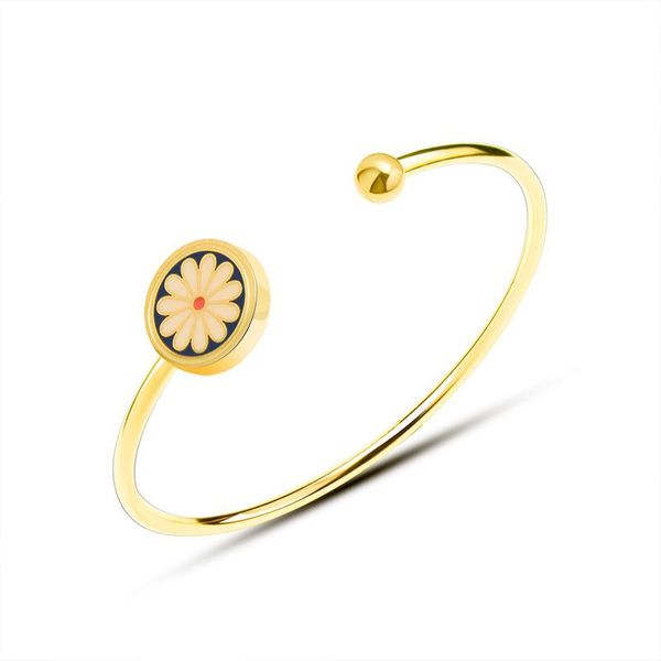 bangle drop korean style enamel flower cuff bracelets for women luxury designs gold color stainless steel open bangles jewelry, Black
bangle drop korean style enamel flower cuff bracelets for women luxury designs gold color stainless steel open bangles jewelry, Black