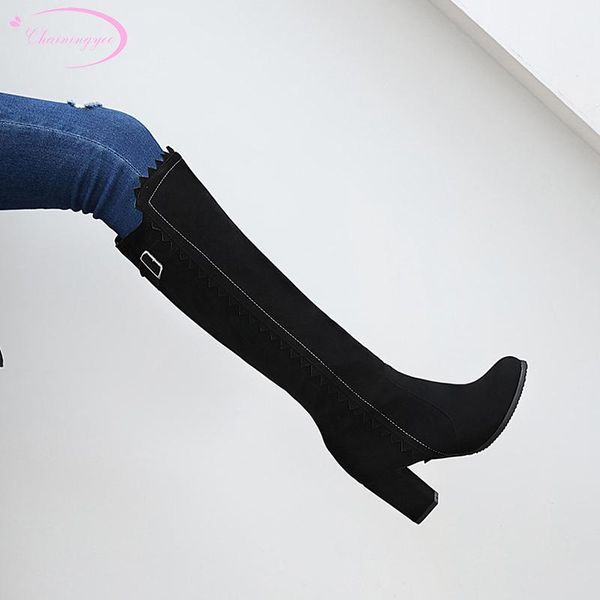 boots casual style round toe knee high fashion buckle slip-on black brown yellow heel thick riding women's shoes1
boots casual style round toe knee high fashion buckle slip-on black brown yellow heel thick riding women's shoes1