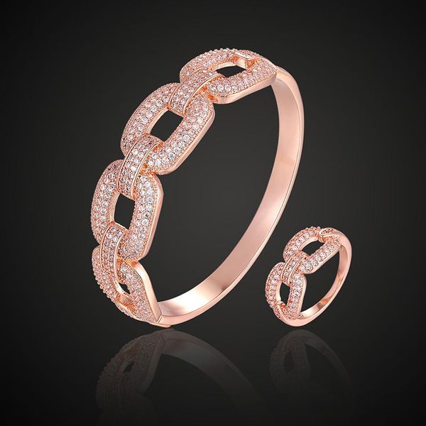 lanruisha copper zircon chain bangle&rings set for wedding jewelry women's gold-color bangle rings accessory sets men bangle, Silver
lanruisha copper zircon chain bangle&rings set for wedding jewelry women's gold-color bangle rings accessory sets men bangle, Silver