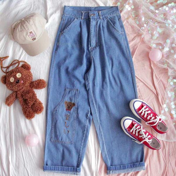 winter high waist woman denim pants soft girl cute bear harajuku female trousers kawaii cartoon jeans wide leg harem pants1, Black;white
winter high waist woman denim pants soft girl cute bear harajuku female trousers kawaii cartoon jeans wide leg harem pants1, Black;white