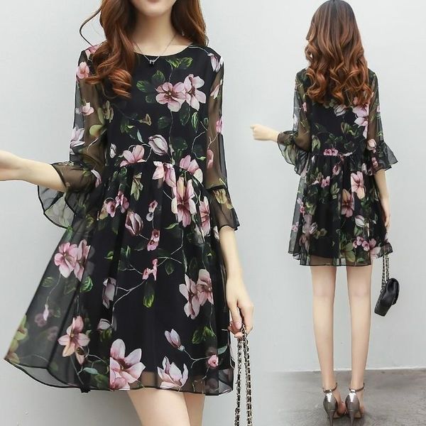 liberjog women chiffon dresses floral printed spring summer sweet short dress o-neck party female black plus size 5xl vestidos1, Black;gray
liberjog women chiffon dresses floral printed spring summer sweet short dress o-neck party female black plus size 5xl vestidos1, Black;gray