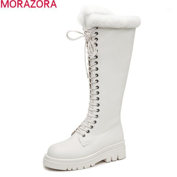 boots morazora 2021 winter genuine leather women square heels round toe lace up knee high keep warm ladies shoes1, Black
boots morazora 2021 winter genuine leather women square heels round toe lace up knee high keep warm ladies shoes1, Black