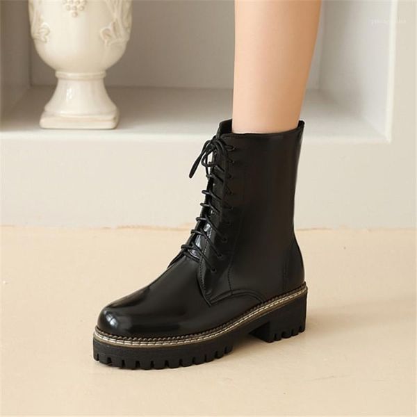 boots pxelena 2021 spring autumn women motorcycle combat punk rock gothic ankle chunky med heels lace up shoes plus size1, Black
boots pxelena 2021 spring autumn women motorcycle combat punk rock gothic ankle chunky med heels lace up shoes plus size1, Black