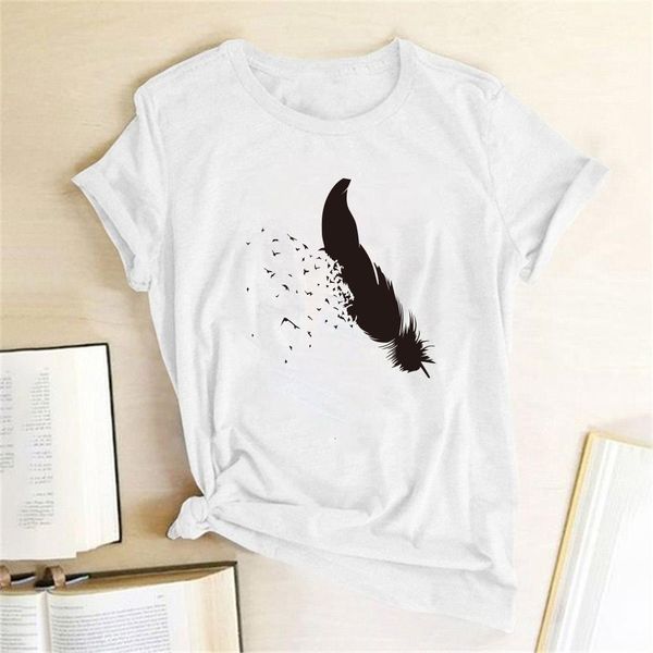 funny printed feather t-shirt women short sleeve summer t shirt tees camiseta mujer dropshipping 2020 women clothes, White
funny printed feather t-shirt women short sleeve summer t shirt tees camiseta mujer dropshipping 2020 women clothes, White