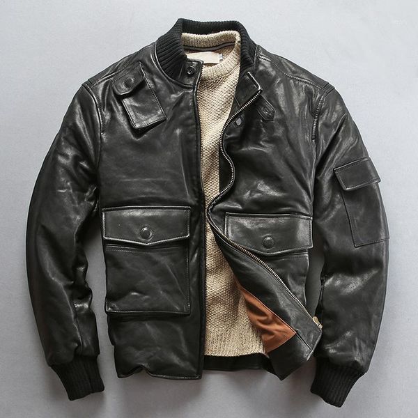 factory 2020 new men genuine leather down coats avfly fashion sheepskin pilot jackets winter russia coats, Black
factory 2020 new men genuine leather down coats avfly fashion sheepskin pilot jackets winter russia coats, Black