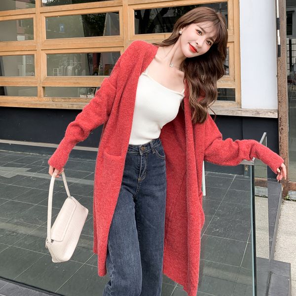 knitted cardigan women's mid long coat spring and autumn super fairy loose lazy gentle wind sweater wear thin top, White;black
knitted cardigan women's mid long coat spring and autumn super fairy loose lazy gentle wind sweater wear thin top, White;black