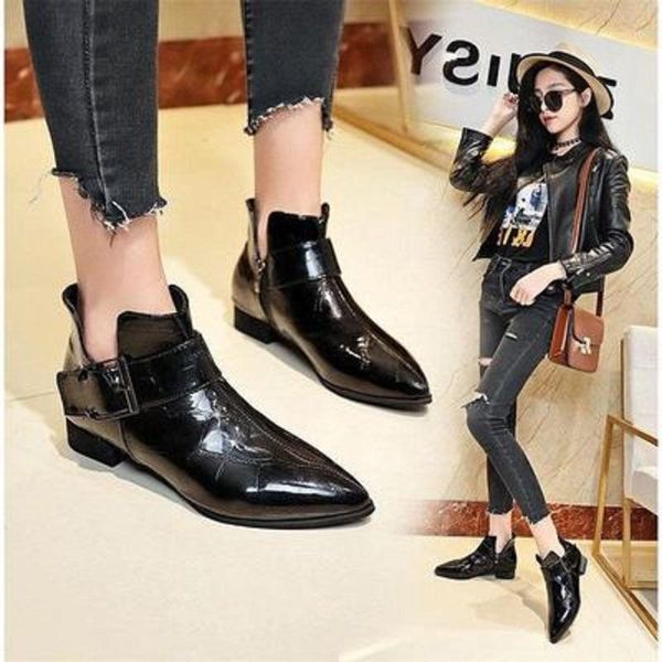 2021 new spring and autumn single boots pointed toe all-match thick heel patent leather square heel women's shoes1, Black
2021 new spring and autumn single boots pointed toe all-match thick heel patent leather square heel women's shoes1, Black