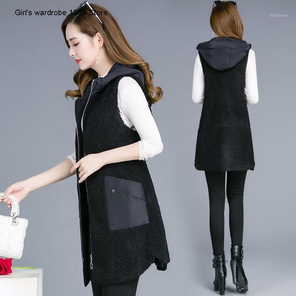 autumn and warm lamb wool cashmere vest women's middle and long korean coat new coat 20201, Black
autumn and warm lamb wool cashmere vest women's middle and long korean coat new coat 20201, Black