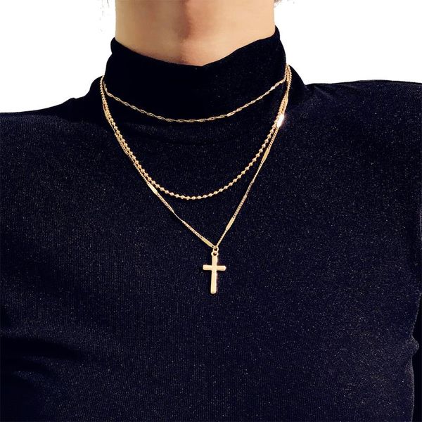 chokers vienkim trendy gold color layered necklace choker chain boho simple cross pendant for women jewelry friendly gift 2021, Golden;silver
chokers vienkim trendy gold color layered necklace choker chain boho simple cross pendant for women jewelry friendly gift 2021, Golden;silver
