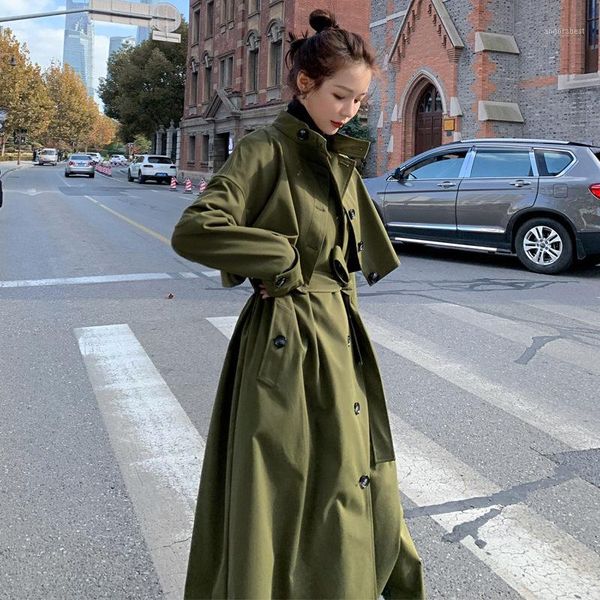 standing collar windbreaker women's mid-length 2020 new spring and autumn korean style chic army green jacket long overcoat r2961, Tan;black
standing collar windbreaker women's mid-length 2020 new spring and autumn korean style chic army green jacket long overcoat r2961, Tan;black
