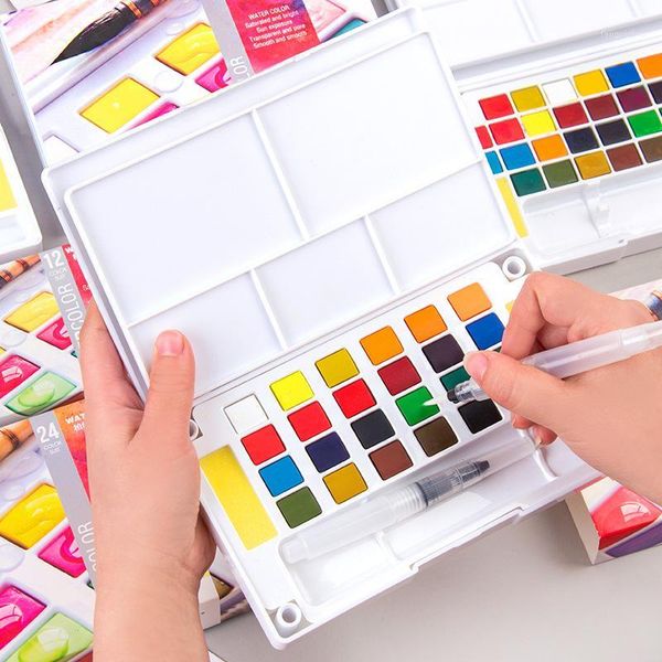 gift sets 12/18/24/36 colors portable travel solid pigment watercolor paints set with water color brush pen for painting art supplies1
gift sets 12/18/24/36 colors portable travel solid pigment watercolor paints set with water color brush pen for painting art supplies1