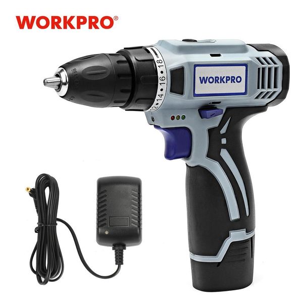 workpro 12v cordless drill electric screwdriver mini wireless power driver dc lithium-ion battery 3/8-inch 2-speed c1220 
workpro 12v cordless drill electric screwdriver mini wireless power driver dc lithium-ion battery 3/8-inch 2-speed c1220