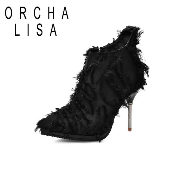 orcha lisa woman furry ankle boots pointed toe 10cm thin high heels zipper large size 33-43 casual concise party c1739, Black
orcha lisa woman furry ankle boots pointed toe 10cm thin high heels zipper large size 33-43 casual concise party c1739, Black
