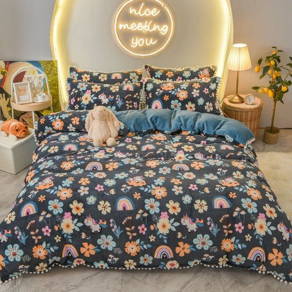 2020 designer bedding sets warm velvet bed comforters sets full floral luxury winter bedding fast ship