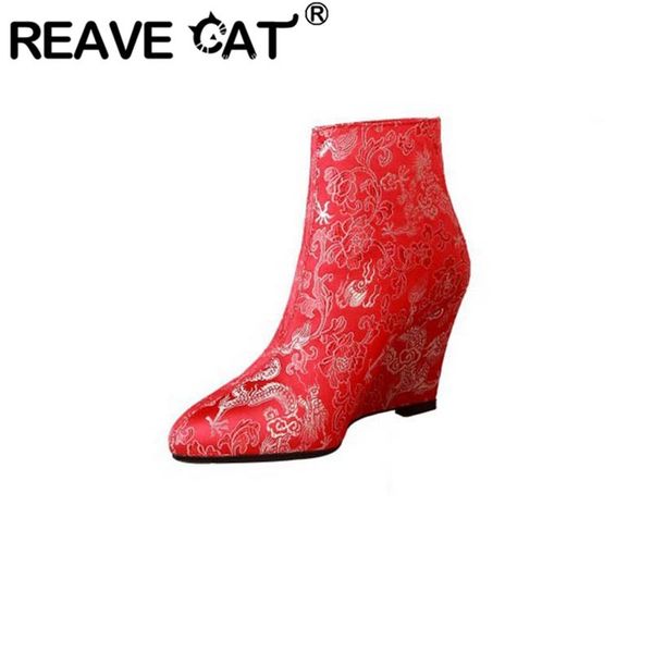 reave cat женщина свадьба теплые лодыжки сапоги остроконечные носки 8 см клин шелка сатин на молнии вышитые этнические большой размер 33-42, Black
reave cat женщина свадьба теплые лодыжки сапоги остроконечные носки 8 см клин шелка сатин на молнии вышитые этнические большой размер 33-42, Black