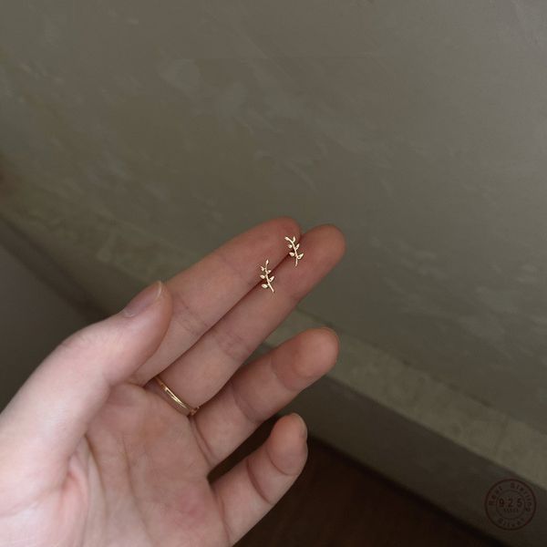 925 sterling silver european style 14k gold for women simple olive branch leaf earrings sweet cute student jewelry q1219, Golden;silver
925 sterling silver european style 14k gold for women simple olive branch leaf earrings sweet cute student jewelry q1219, Golden;silver