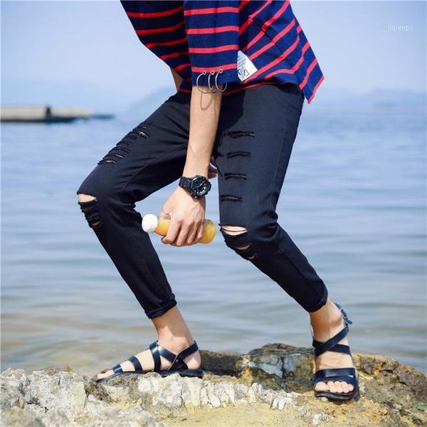 men's jeans 2021 spring autumn men's summer thin elastic jean hip hop knee hole streetwear pants black character male feet pants1, Blue
men's jeans 2021 spring autumn men's summer thin elastic jean hip hop knee hole streetwear pants black character male feet pants1, Blue