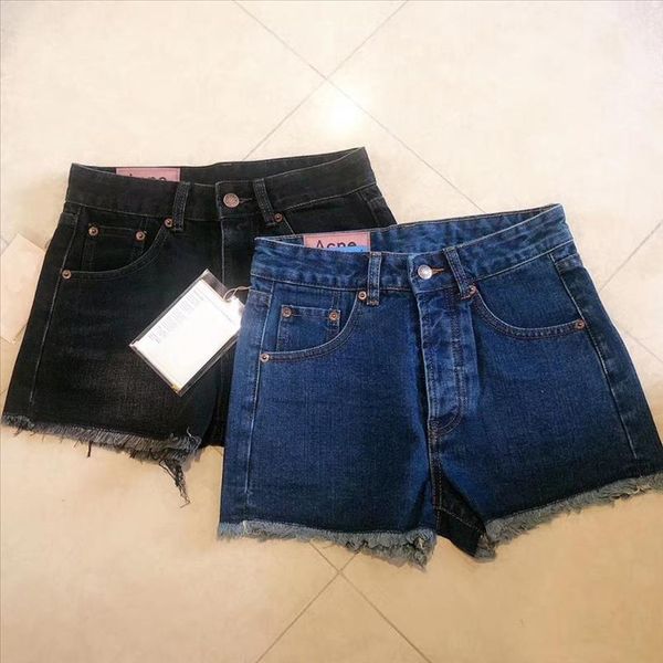 high waist breasted women denim shorts fashion wild raw edge female denim shorts 2020 summer new, White;black
high waist breasted women denim shorts fashion wild raw edge female denim shorts 2020 summer new, White;black
