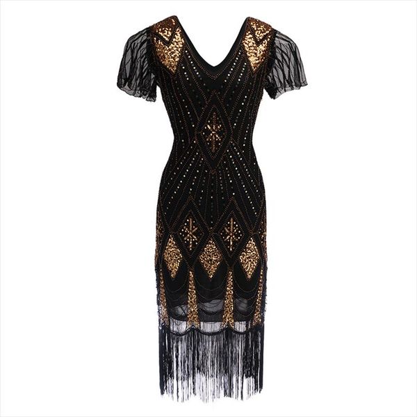robe femme roaring 1920s flapper dress gatsby party charleston sequined cocktail weeding beaded tassel dresses banquet dresses, Black;gray
robe femme roaring 1920s flapper dress gatsby party charleston sequined cocktail weeding beaded tassel dresses banquet dresses, Black;gray