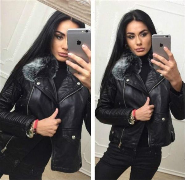 ladies black leather jackets new autumn winter faux lambs warm pvc coat woman slim long sleeved motorcycle bikers jacket
ladies black leather jackets new autumn winter faux lambs warm pvc coat woman slim long sleeved motorcycle bikers jacket