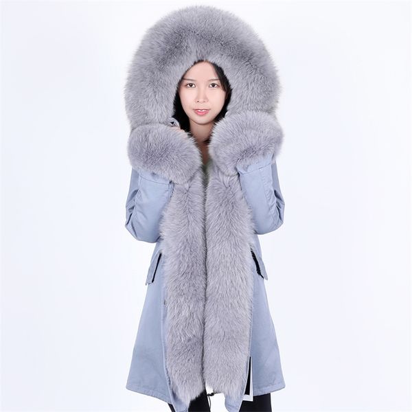 fashion women's natural fox fur hooded long coat parka coat jacket army green big raccoon fur collar winter down cotton coa 201214, Black
fashion women's natural fox fur hooded long coat parka coat jacket army green big raccoon fur collar winter down cotton coa 201214, Black