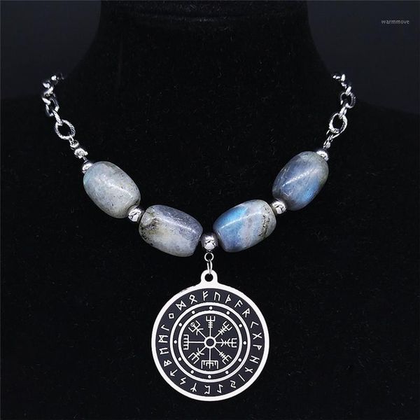 Viking Vegvisir Compass Choker Necklace Flash Stone Stainless Steel Nordic Runes Odin Necklace Celts Ethnic Jewelry collane NXS01, Silver
Viking Vegvisir Compass Choker Necklace Flash Stone Stainless Steel Nordic Runes Odin Necklace Celts Ethnic Jewelry collane NXS01, Silver