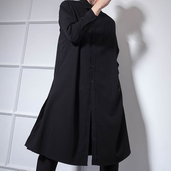 super long dark long sleeve men's shirt side split trendy men's shirt hairdresser nightclub hairdresser hip-hop loose c1211, White;black
super long dark long sleeve men's shirt side split trendy men's shirt hairdresser nightclub hairdresser hip-hop loose c1211, White;black