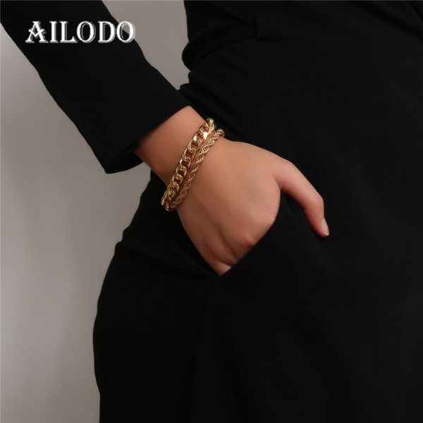 ailodo 2 pcs/set gold silver color punk bracelets for women men thick chain friendship couple bracelets christmas gifts 20oct09, Golden;silver
ailodo 2 pcs/set gold silver color punk bracelets for women men thick chain friendship couple bracelets christmas gifts 20oct09, Golden;silver