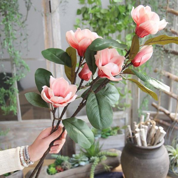 decorative flowers & wreaths 3 head silk magnolia artificial for home living room decor fake wedding party supplies garden decoration1
decorative flowers & wreaths 3 head silk magnolia artificial for home living room decor fake wedding party supplies garden decoration1