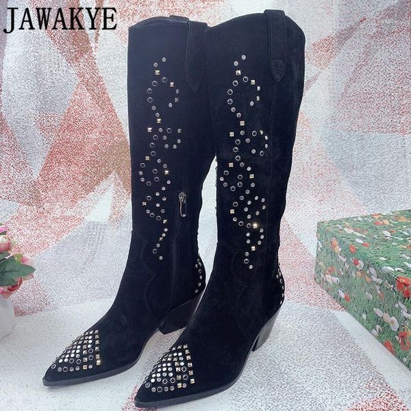 studed knee high knight boots pointed toe suede leather black long boots winter designer fashion women's shoes1
studed knee high knight boots pointed toe suede leather black long boots winter designer fashion women's shoes1