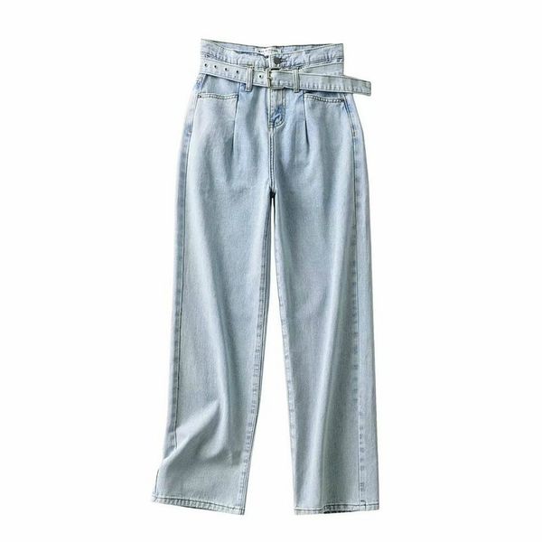 women denim pants with belts high waist trendy cotton loose jeans long trousers autumn spring new fashion bottoms y1214, Blue
women denim pants with belts high waist trendy cotton loose jeans long trousers autumn spring new fashion bottoms y1214, Blue
