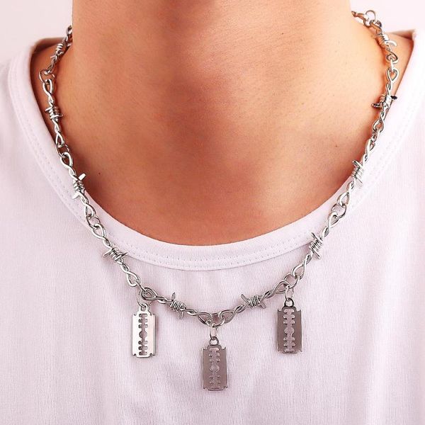 chokers hip hop personality blade thorns chain necklace punk cool razor pendants women men party necklaces jewelry gifts, Golden;silver
chokers hip hop personality blade thorns chain necklace punk cool razor pendants women men party necklaces jewelry gifts, Golden;silver