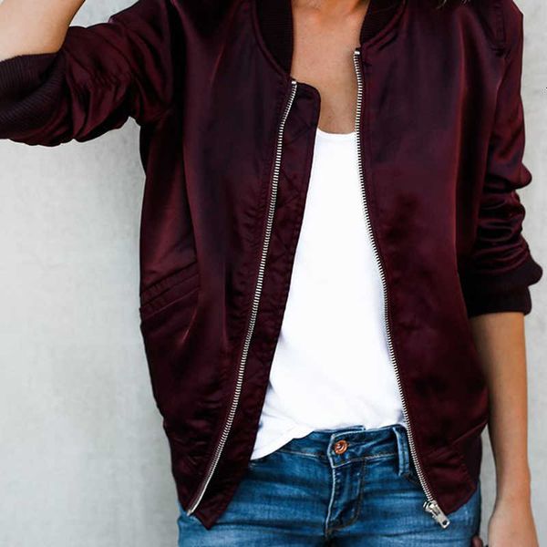 women jacket solid girl plus size casual baseball women clothing zipper bomber long sleeves coat jackets 201007, Black;brown
women jacket solid girl plus size casual baseball women clothing zipper bomber long sleeves coat jackets 201007, Black;brown