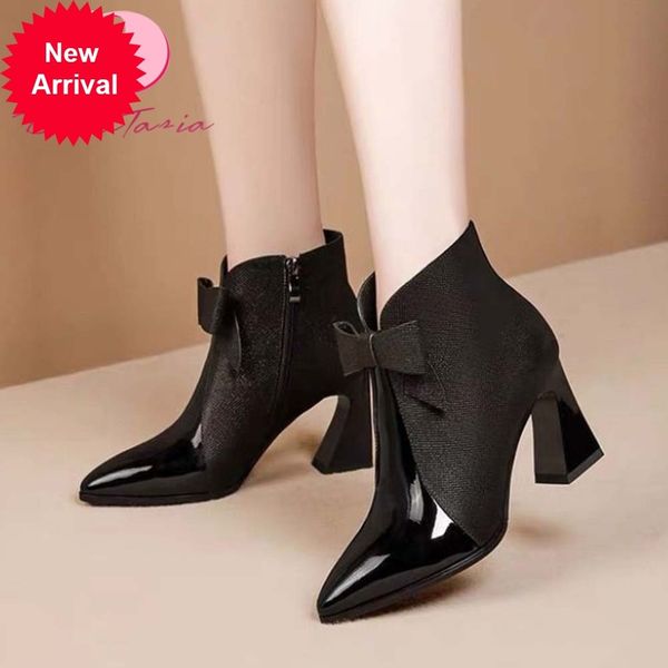 2021 the new new female to her ankle bowknot boots high concise women's shoes dl0h, Black
2021 the new new female to her ankle bowknot boots high concise women's shoes dl0h, Black